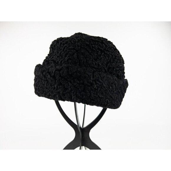 Adam Meldrum & Anderson Black Boiled Wool Hat with Ear Covers Size M Winter Cap - Picture 3 of 13